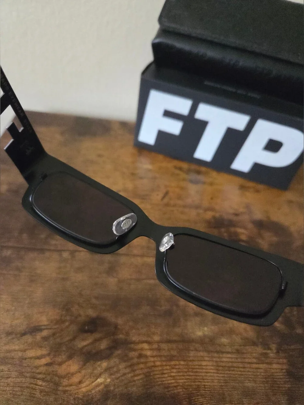 FTP x Crap Eyewear Square Black Steel Sunglasses